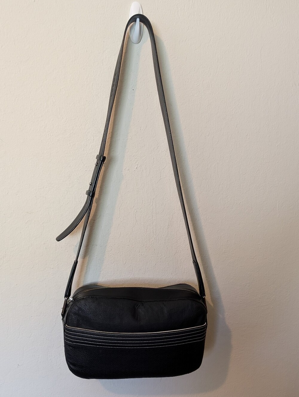 Loewe Sleek Black Leather Crossbody Shoulder Bag In Great Condition!